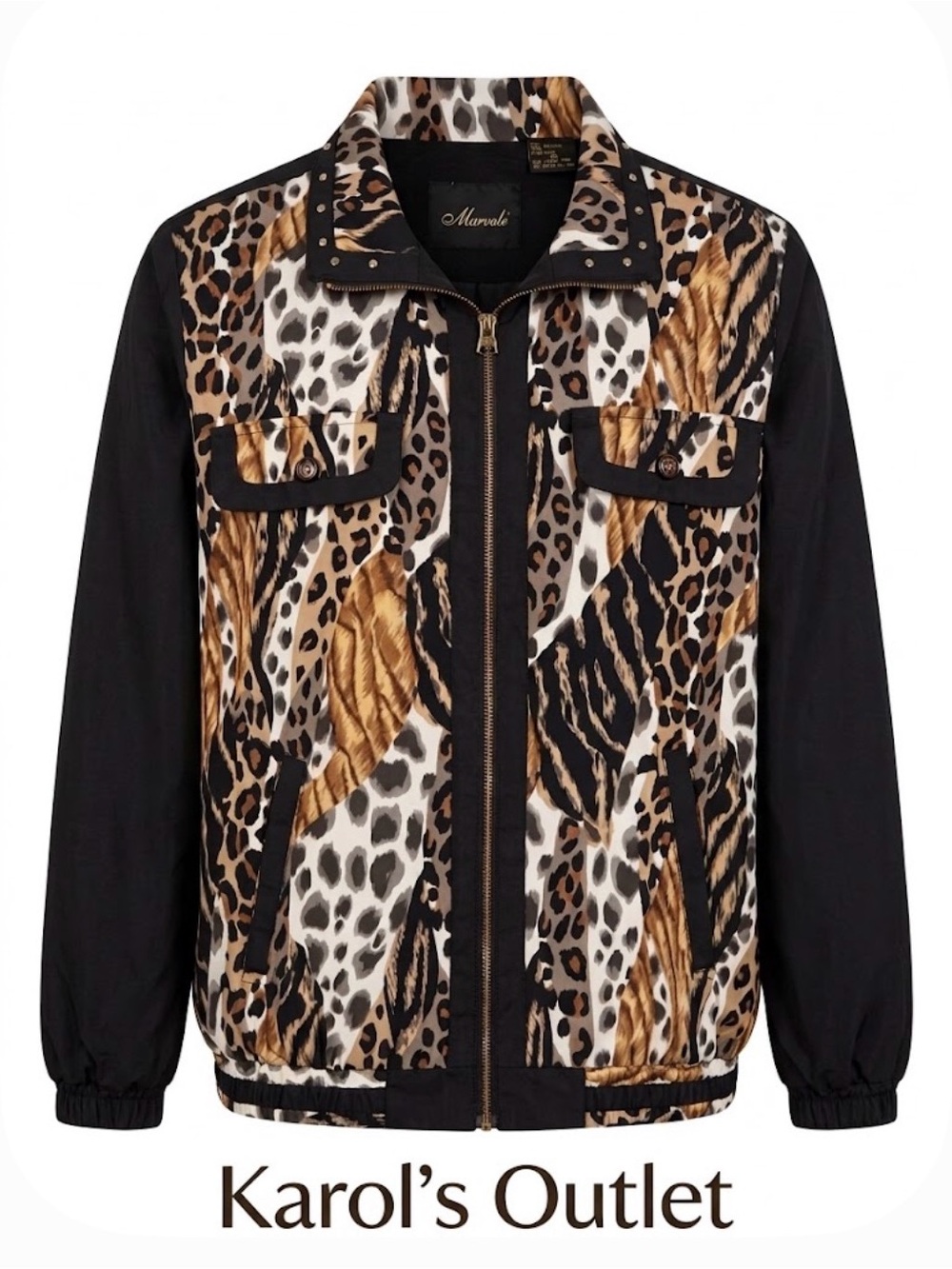MURELI Windbreaker Jacket Women’s M Animal Print Black